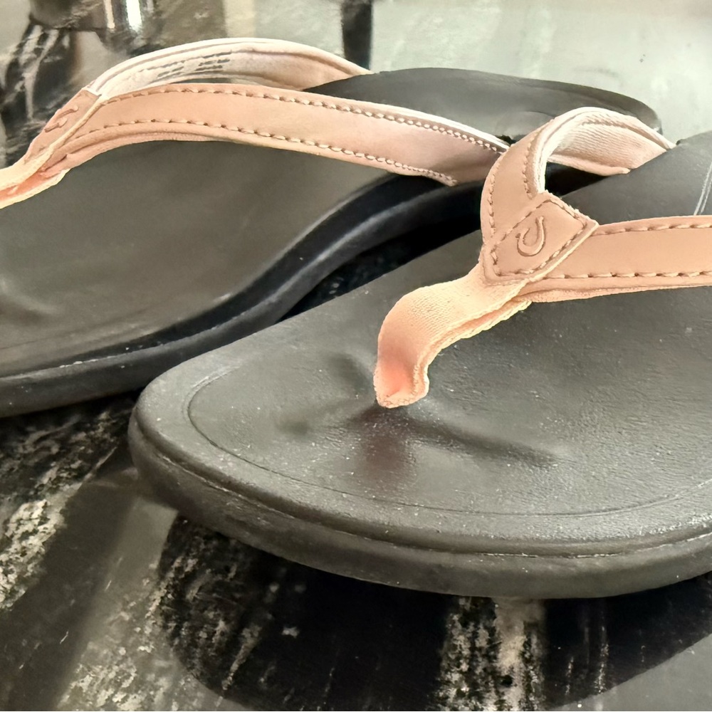 OluKai Black and Pink Sandals